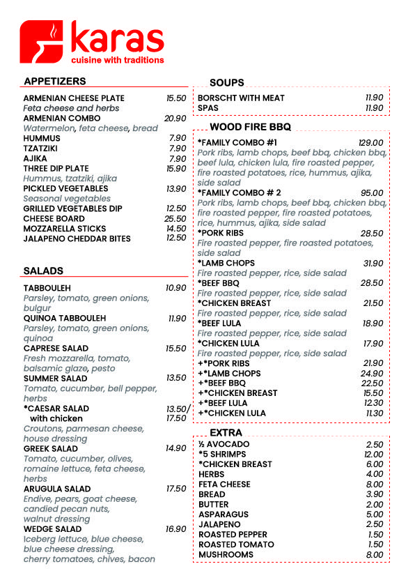 Karas Dine-In Menu image 2
